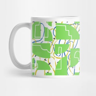 Puzzle Pieces Pattern Layered Shapes and Lines Mug